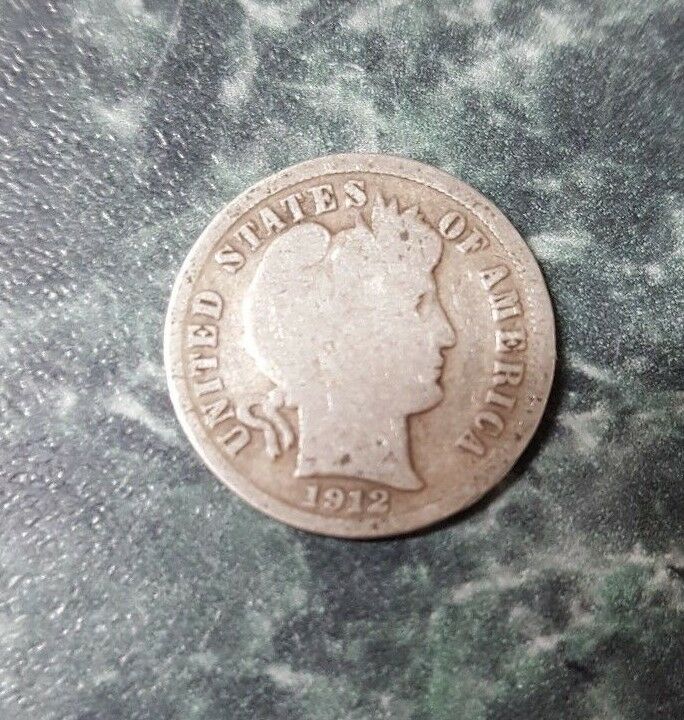 1912 Barber Dime, D, (10c) circulated, ungraded (#1)