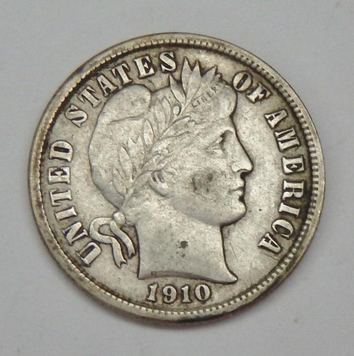 1910 Barber Dime - Free Shipping!! - Very Nice Grade!!