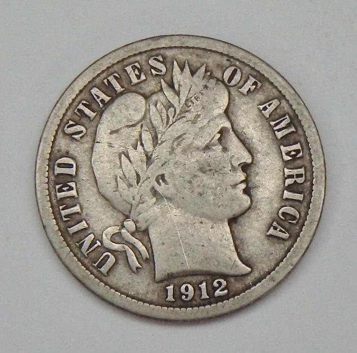 1912 Barber Dime - Free Shipping!! - Very Nice Grade!!