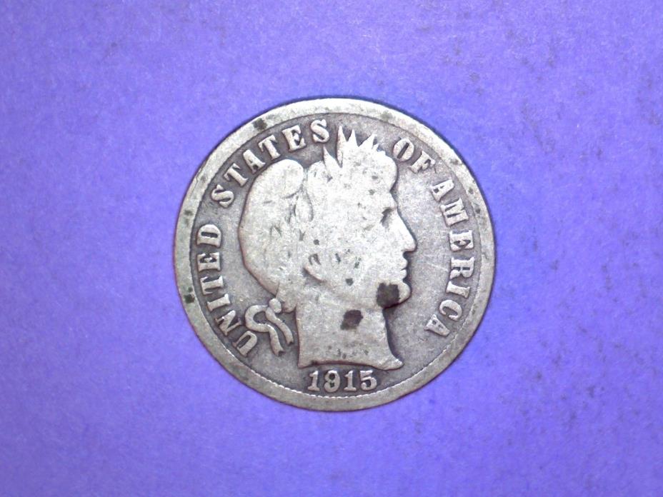 Barber Dime - 1915 - KM# 113 - 0.900 Silver