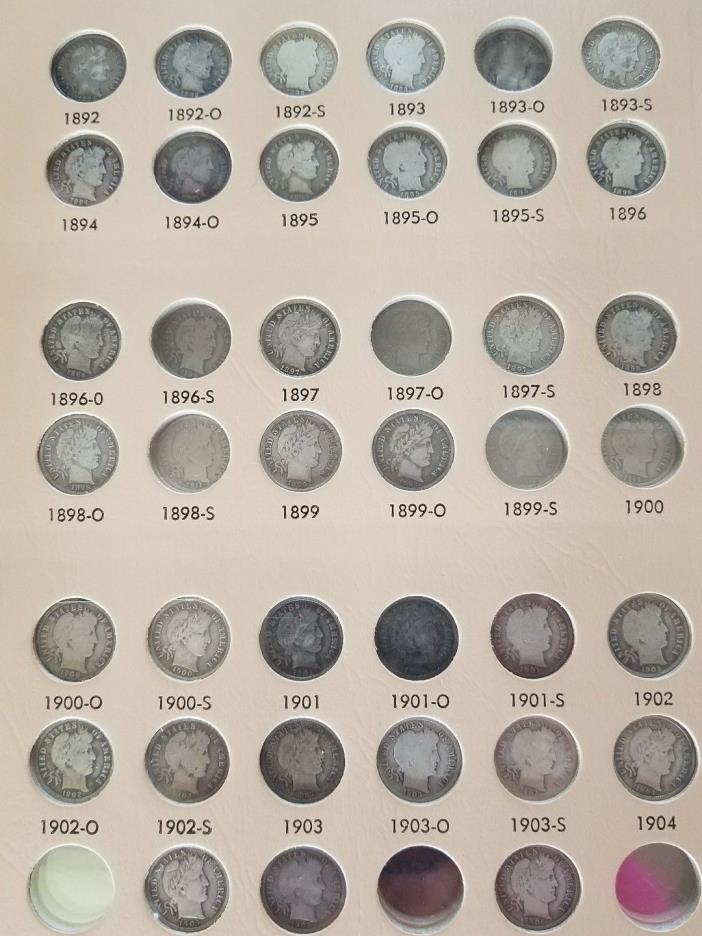 Barber Dime Collection (64/74 Dimes)