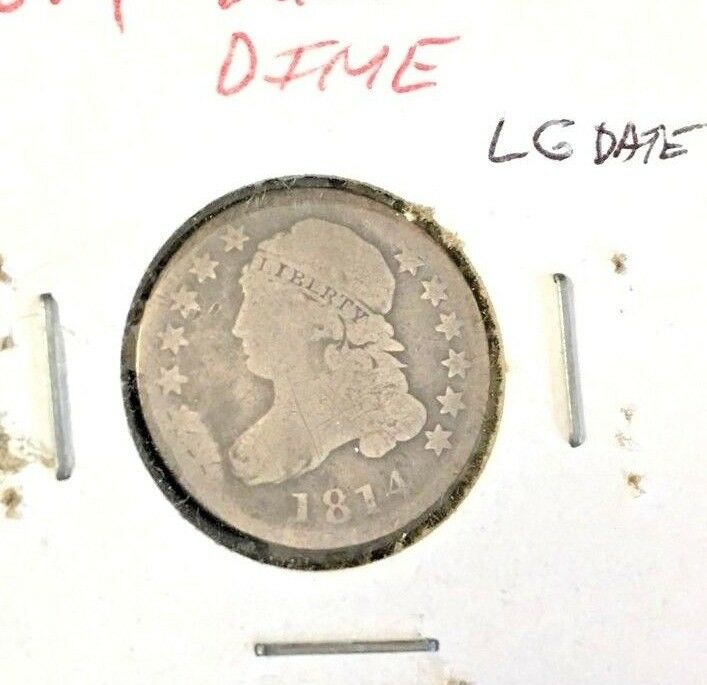 1814 Silver Capped Bust Dime Large Date 10c G-VG