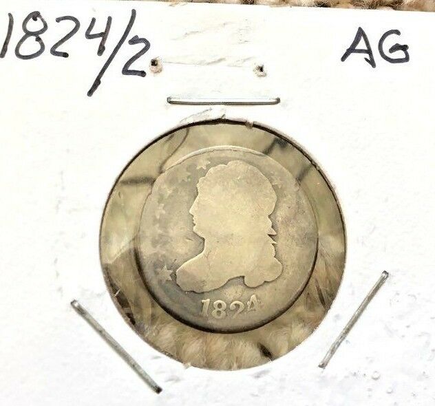 1824/2 SILVER CAPPED BUST DIME-AG-RARE