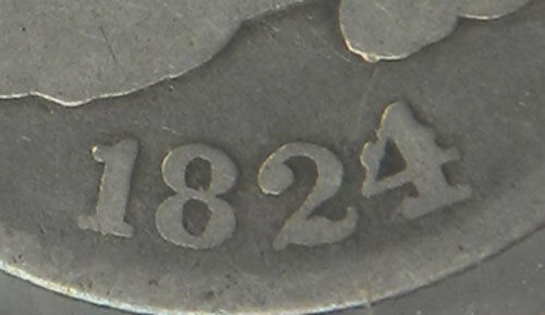 1824/2 US CAPPED BUST DIME JR-1 Bold Overdate, G-VG