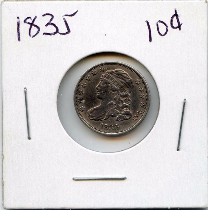 1835 10C Capped Bust Silver Dime. Circulated. Lot #1972