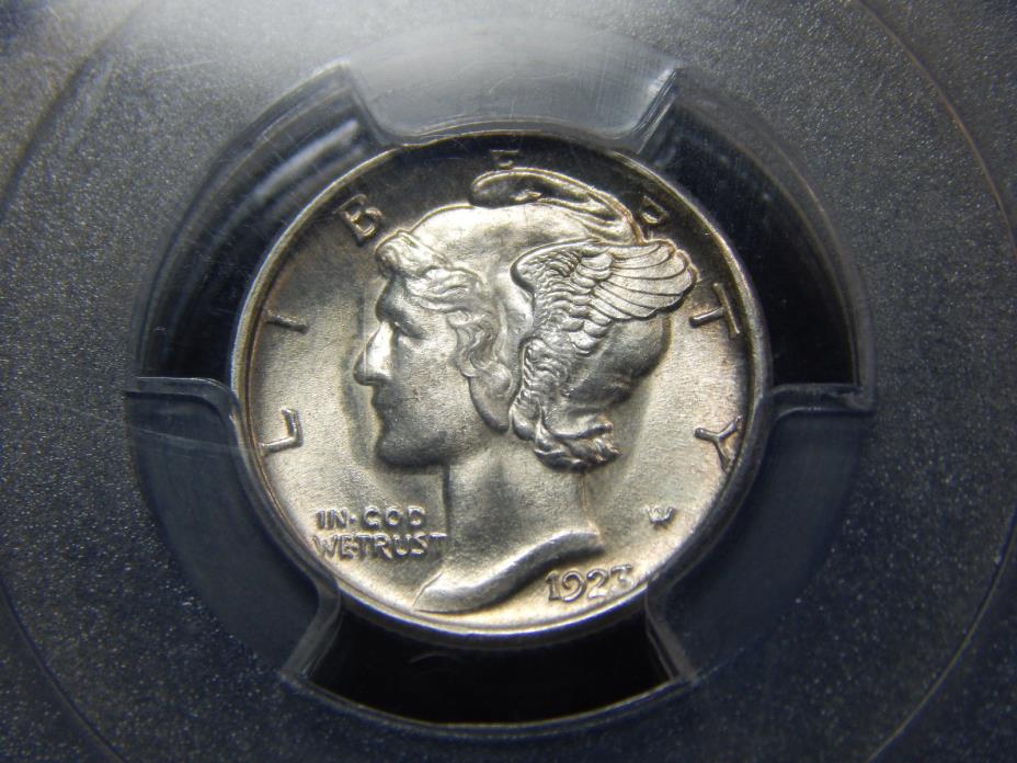 1923-S 10C Mercury Dime MS-64FB PCGS, Tough Coin in Full Bands!