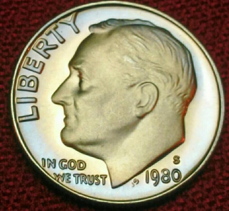 BU 1980-S Roosevelt Dime 10¢ Gorgeous Rim Tone Obv/Rev 10C See pics!!!