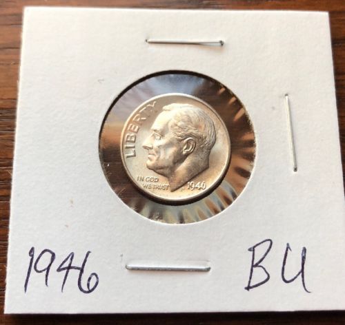 1946 SILVER ROOSEVELT DIME IN BU CONDITION! FREE SHIP!!
