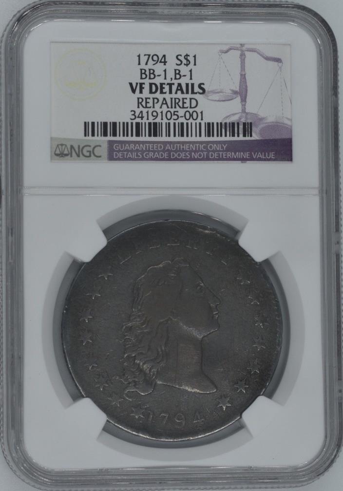 1794 Flowing Hair Dollar $1 VF Details NGC WOW!