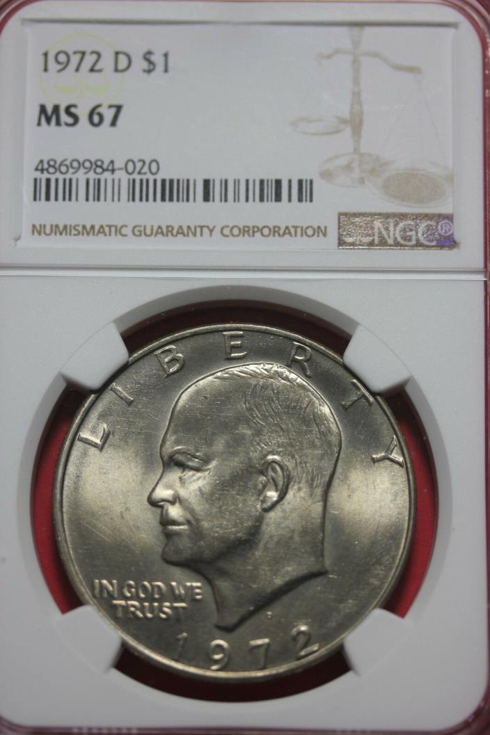 1972 D MS67 Eisenhower Dollar NGC Graded Certified Authentic Slab RARE OCE636