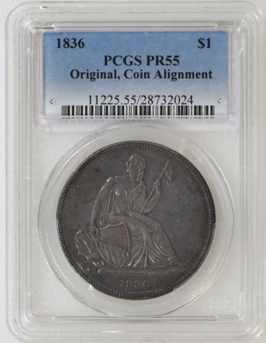 1836 Original PCGS PR55 GOBRECHT Silver Dollar Original Coin Alignment - I-14728