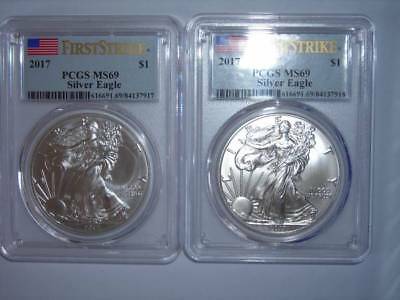PCGS MS69 First Strike 2017 Silver AMERICAN EAGLE Dollar $1 Coin 1oz CASE 20