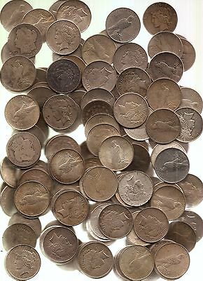124 MIXED MORGAN & PEACE DOLLARS AG-AU 90% SILVER 95+ TROY OZS ASW SOME CLEANED