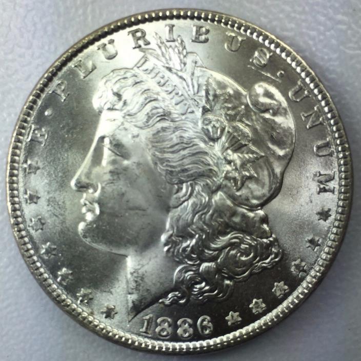 1886 P MORGAN SILVER DOLLAR  GEM BU