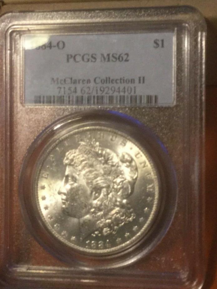 1884 o morgan silver dollar Ms62 PCGS