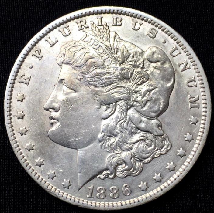 1886-O $1 Morgan Silver Dollar, AU+