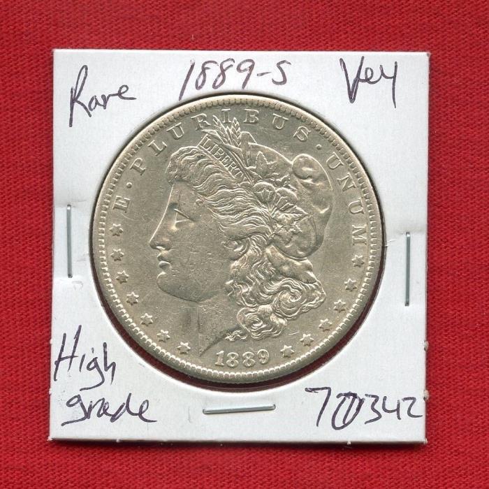 1889 S MORGAN SILVER DOLLAR #70342 HIGH GRADE US MINT COIN RARE KEY DATE ESTATE