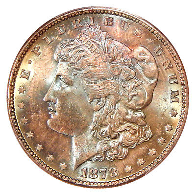 1878 7TF $1 PCGS MS-64 REV OF 1878 ~ NEAR GEM MORGAN DOLLAR COLOR COIN!