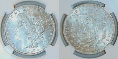 #29) 1887 Encapsulated Morgan Silver Dollar Philadelphia Mint MS 63 by NGC
