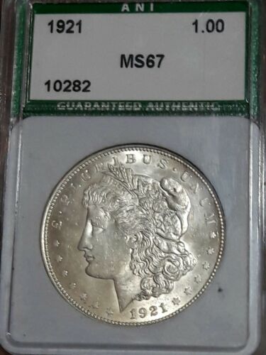 1921 Morgan Dollar ANIMS67 S$1 Silver