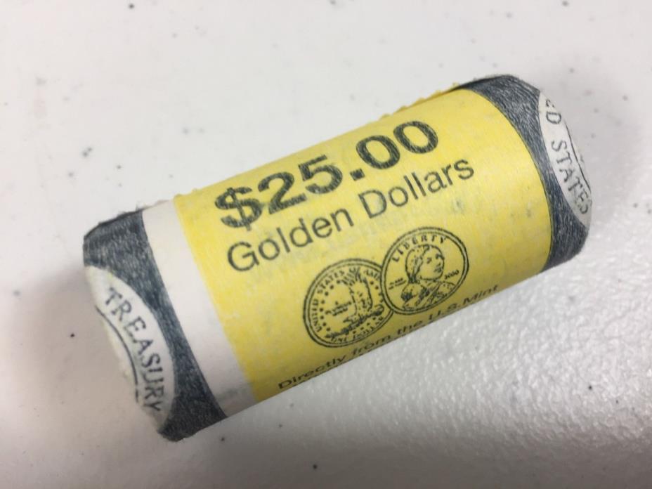 US Mint Uncirculated Roll of 2000 Sacajawea Golden Dollars - Free Shipping
