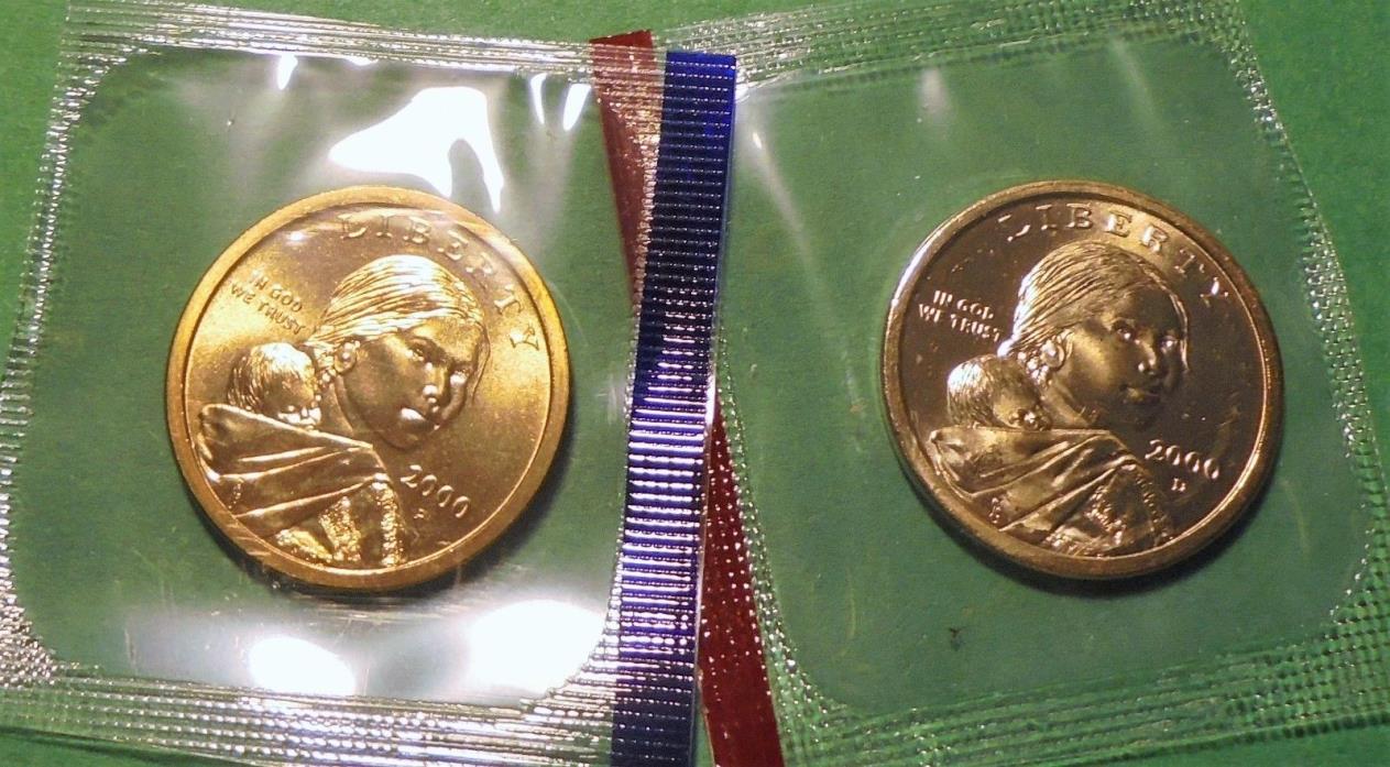 First Year 2000 p&d Native American Sacagawea Dollars From a Mint Set