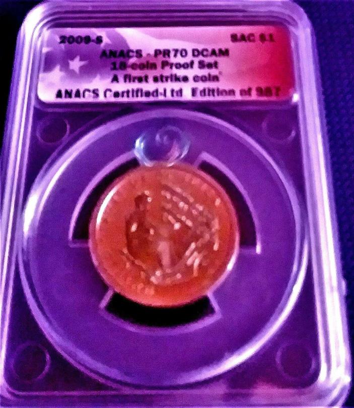 2009-S SACAGAWEA GRADED BY ANACS PF-70 DCAM 18 COINS A FIRST STRIKE COIN sale