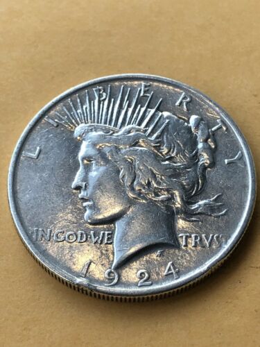 1924-P Peace Silver Dollar in Circulated Condition