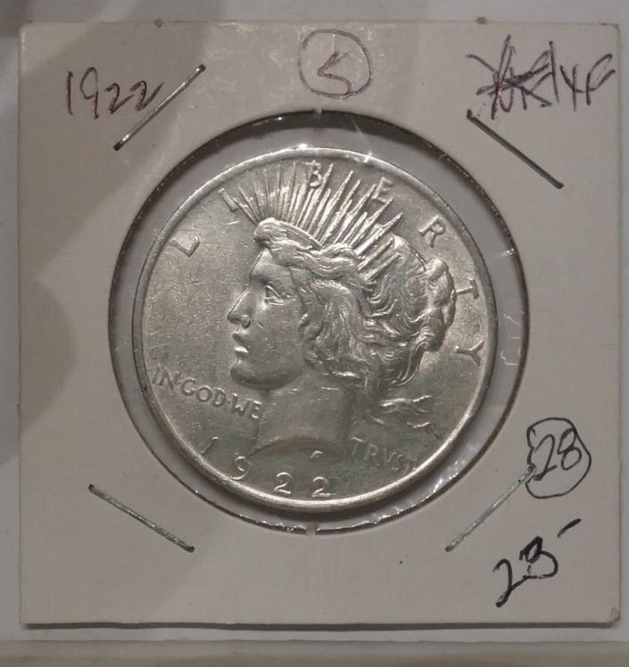 1922 P  XF Peace Dollar Early Liberty 90% Silver Coin #5
