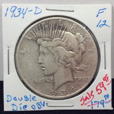 1934-D Doubled-Die Peace Silver Dollar in Fine Condition