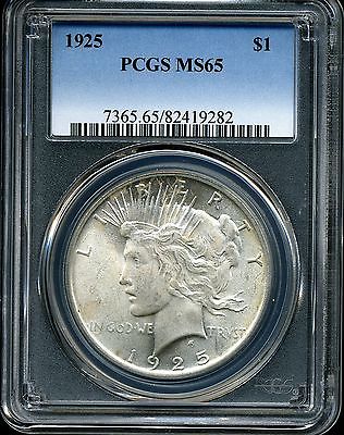 1925 $1 Peace Silver Dollar MS65 PCGS 82419282