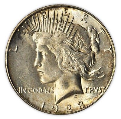 1923-S $1 Peace Dollar PCGS MS65 (CAC) #2795-5 PQ RARE CAC OLD GREEN HOLDER