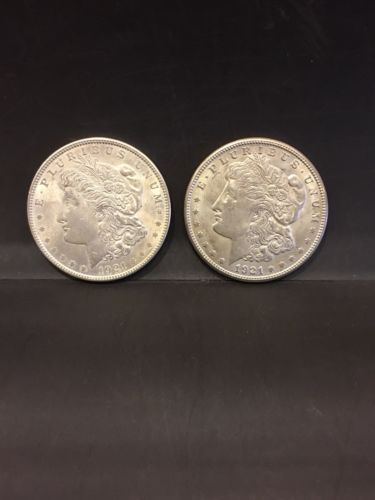 1921 P & 1921 S Morgen Silver Dollar.