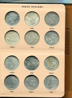 1921 - 1935 PD S PEACE SILVER DOLLAR COMPLETE SET CIRCULATED 4320K
