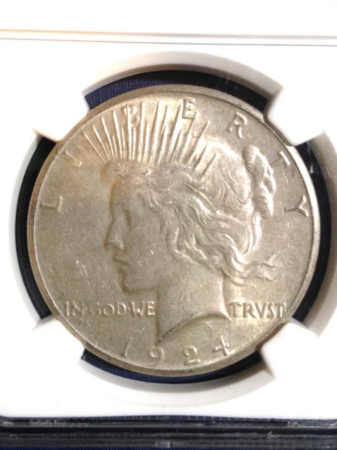 1924-S Peace Silver Dollar NGC AU 58 AU About Uncirculated Great Eye Appeal