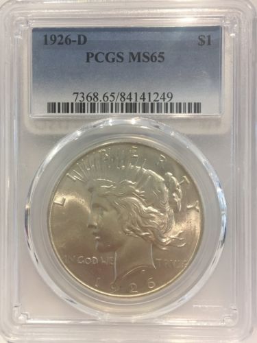 1926-D $1 Peace Silver Dollar PCGS MS 65 US Rare Silver Coin