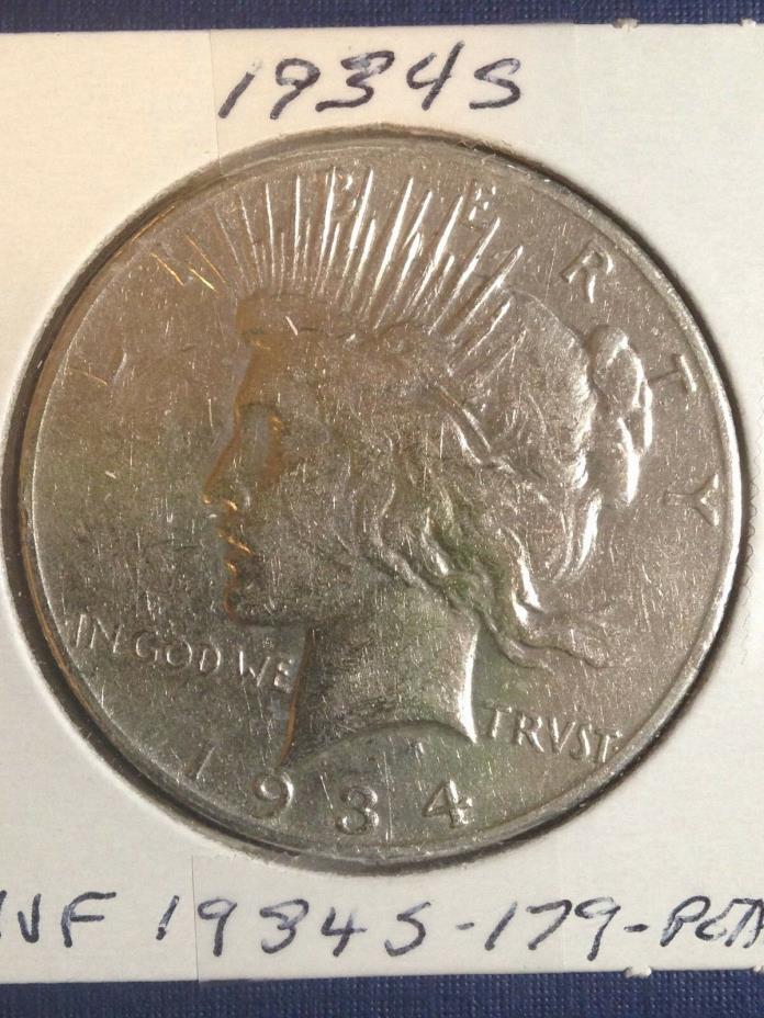 1934-S Peace Silver Dollar High Grade Nice Detail Luster Rarest Date - Mint SF