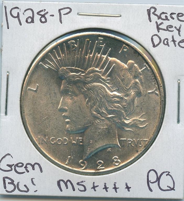 1928-P Peace Dollar Rare Key Date US Mint Coin PQ Gem Silver Coin BU Unc MS+++++