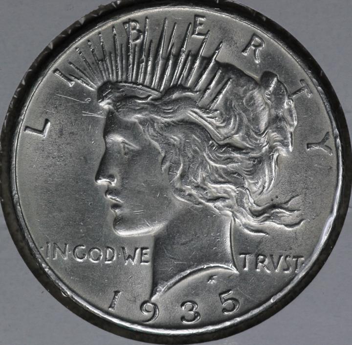 Better Date 1935 Peace Silver Dollar - Nice Almost Uncirculated Coin