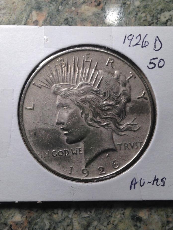 1926-D Peace Silver Dollar High Grade MS AU Denver Mint Eye Appeal Luster