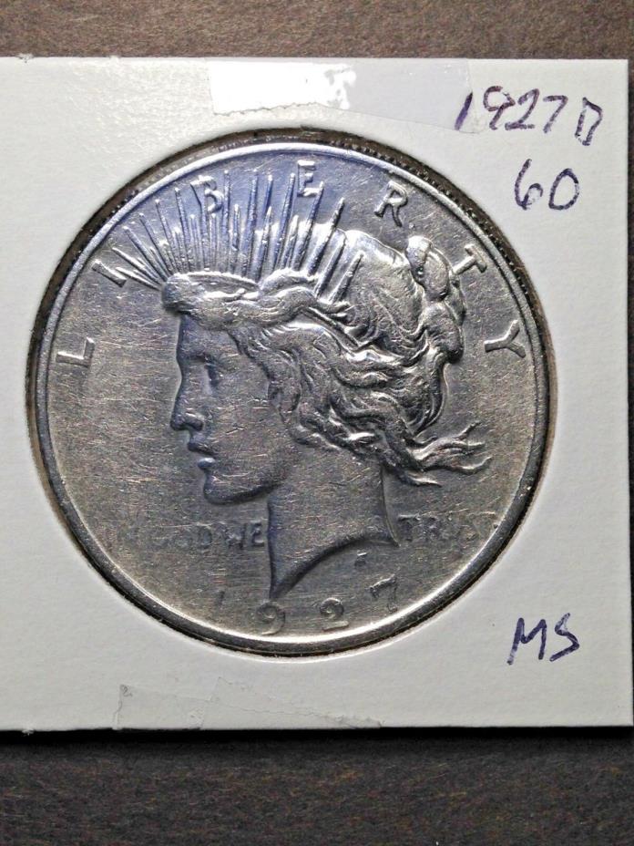 1927-D Peace Silver Dollar High Grade Denver Mint Eye Appeal Luster