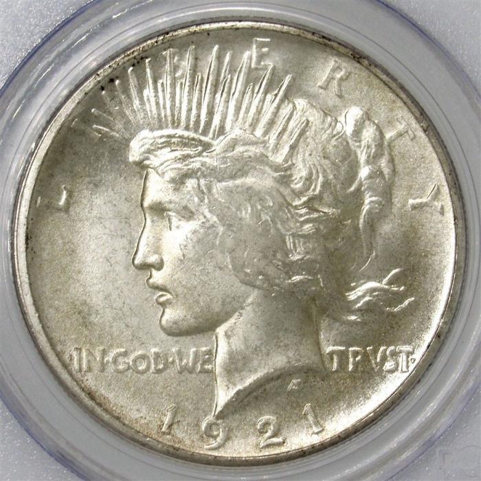1921 Peace Dollar - PCGS MS64 - Certified Choice UNC Key Date White Silver $1