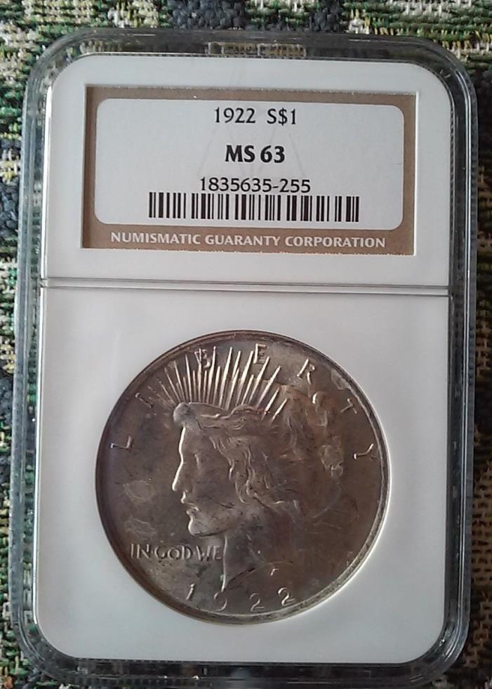 1922 Peace Dollar - NGC - MS63 - Nice Coin - Personal Collection