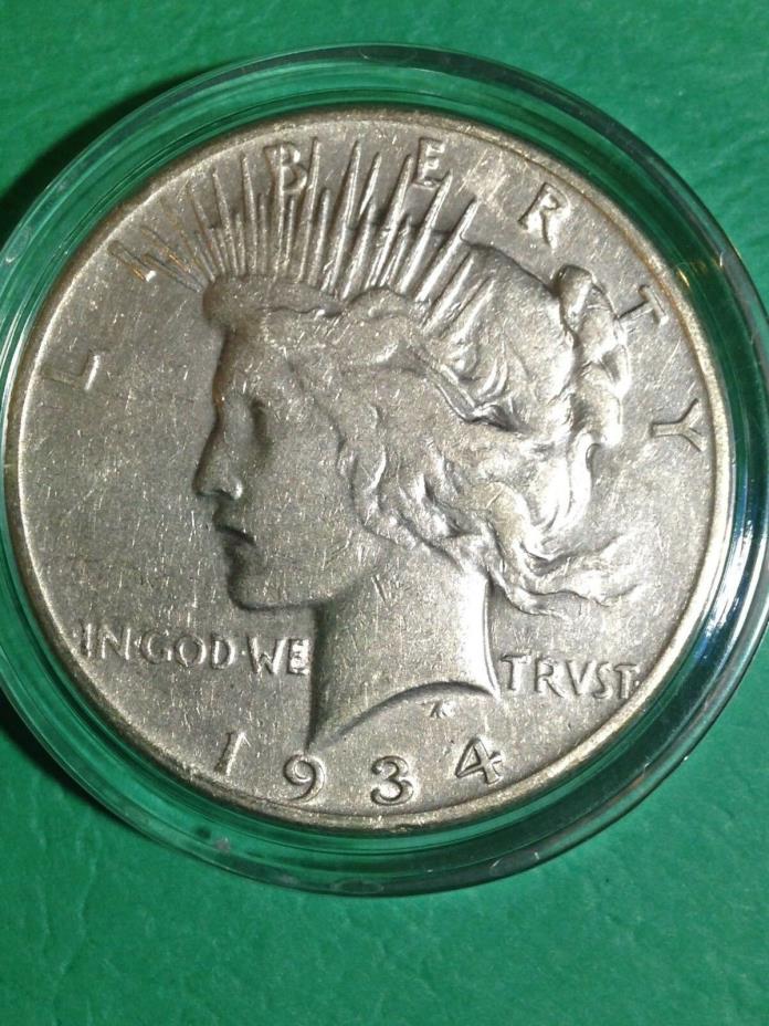 1934-S Peace Silver Dollar High Grade Nice Luster Rarest Date - Mint SF 192