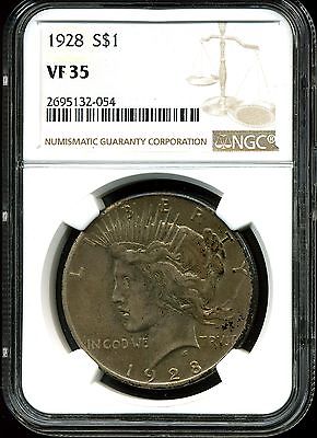1928 $1 Peace Silver Dollar VF35 NGC 2695132-054