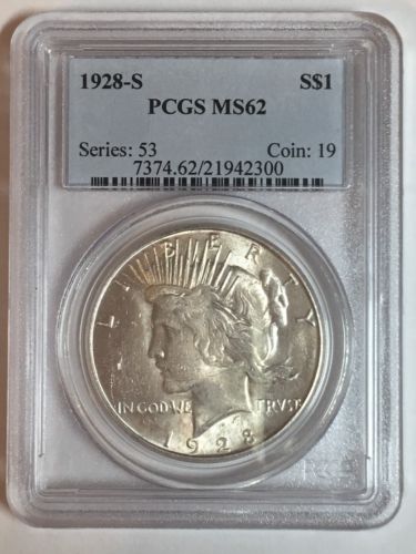1928-S Peace Dollar VAM-3 Doubled Motto Top 50 PCGS MS62
