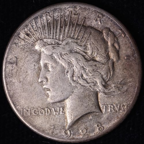 VF+ 1928 Peace Silver Dollar Key Date R7JNNM