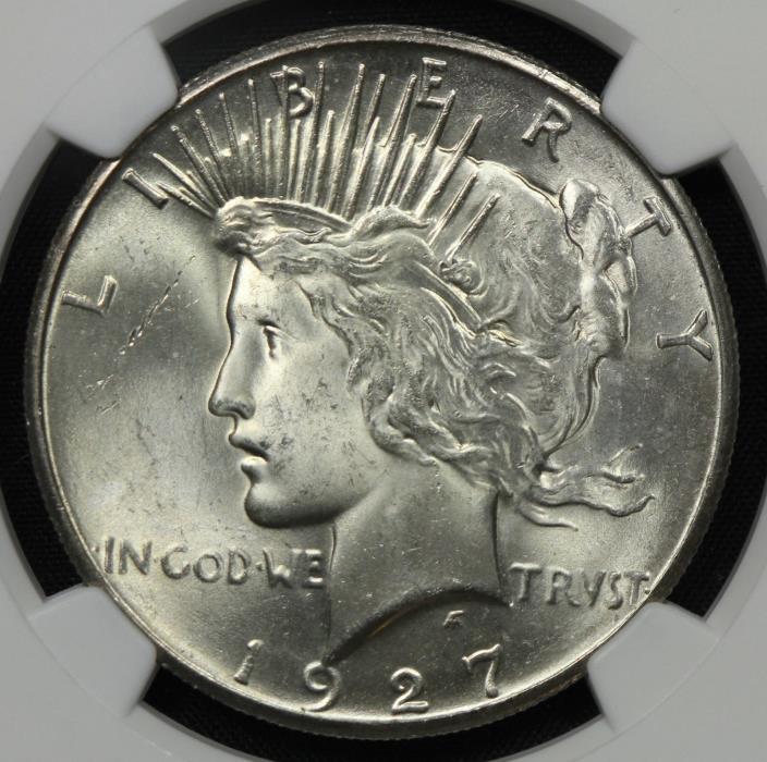 BETTER DATE NGC MS63 1927 SILVER PEACE DOLLAR $1    (BC02)