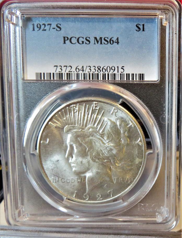 1927-S PEACE * PCGS MS64 * KEY DATE * R-5 VAM 1C2 * Beautiful White Finish