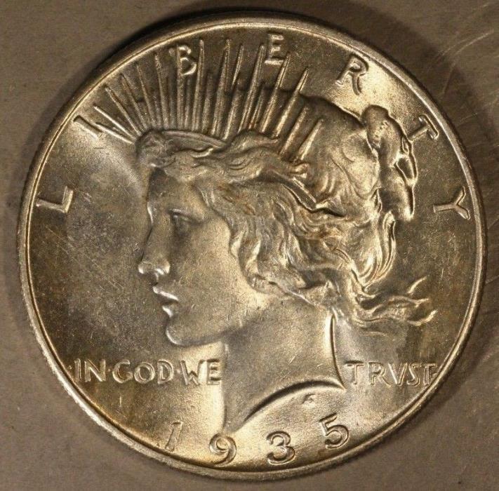 1935 Peace Dollar Silver High Grade Nice       ** Free U.S. Shipping **